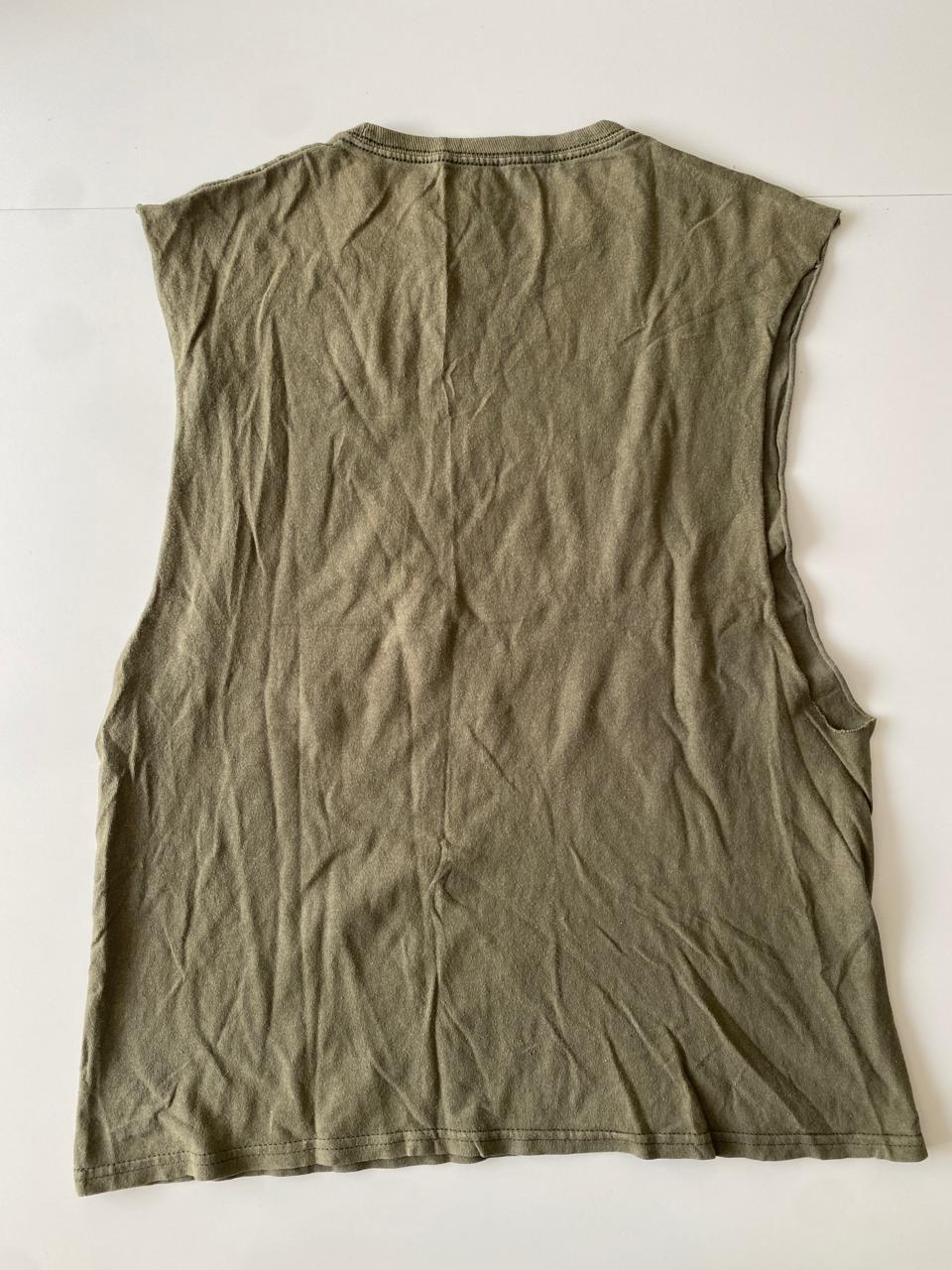 Tank verde estampada, Talla M, Hombre