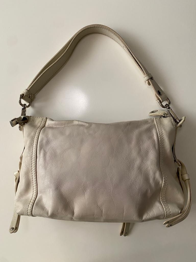 Bolsa beige de piel, Mujer