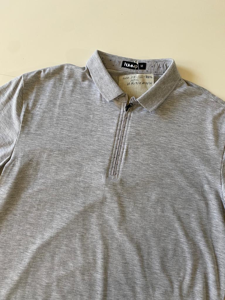 Polo gris juvenil, Talla M Slim, Hombre