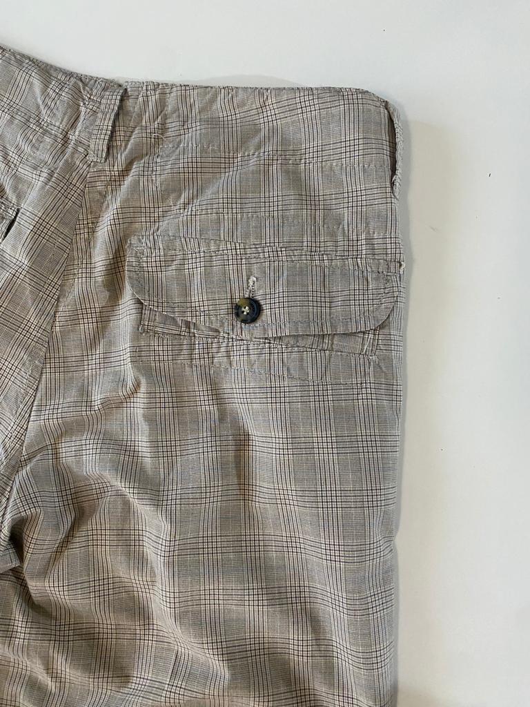 Pantalones de cuadros beige, Talla 30, Hombre