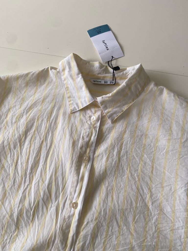 Camisa a rayas, crop, Talla XS, 24, Mujer