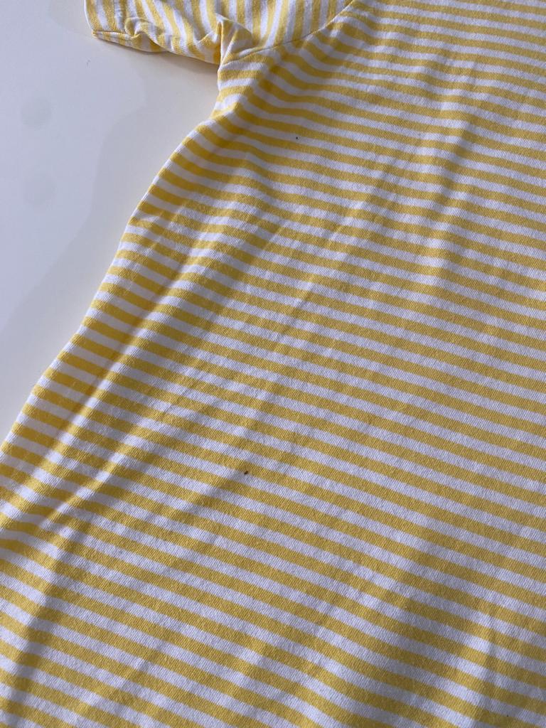 Playera rayas amarilla, Talla S, Mujer, Vintage