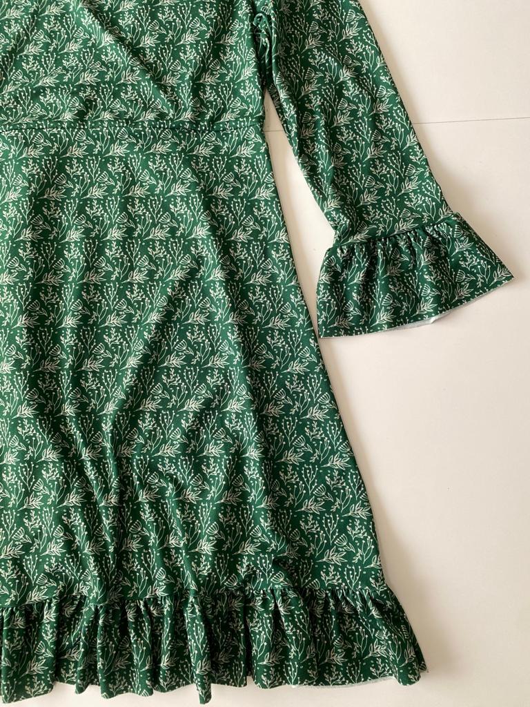 Vestido cruzado estampado, Tallla M, Mujer