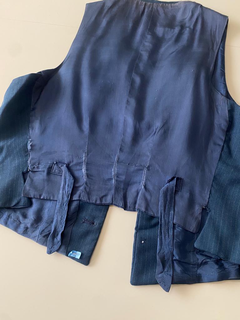 RENTA Chaleco azul vintage, Talla M-L, Hombre