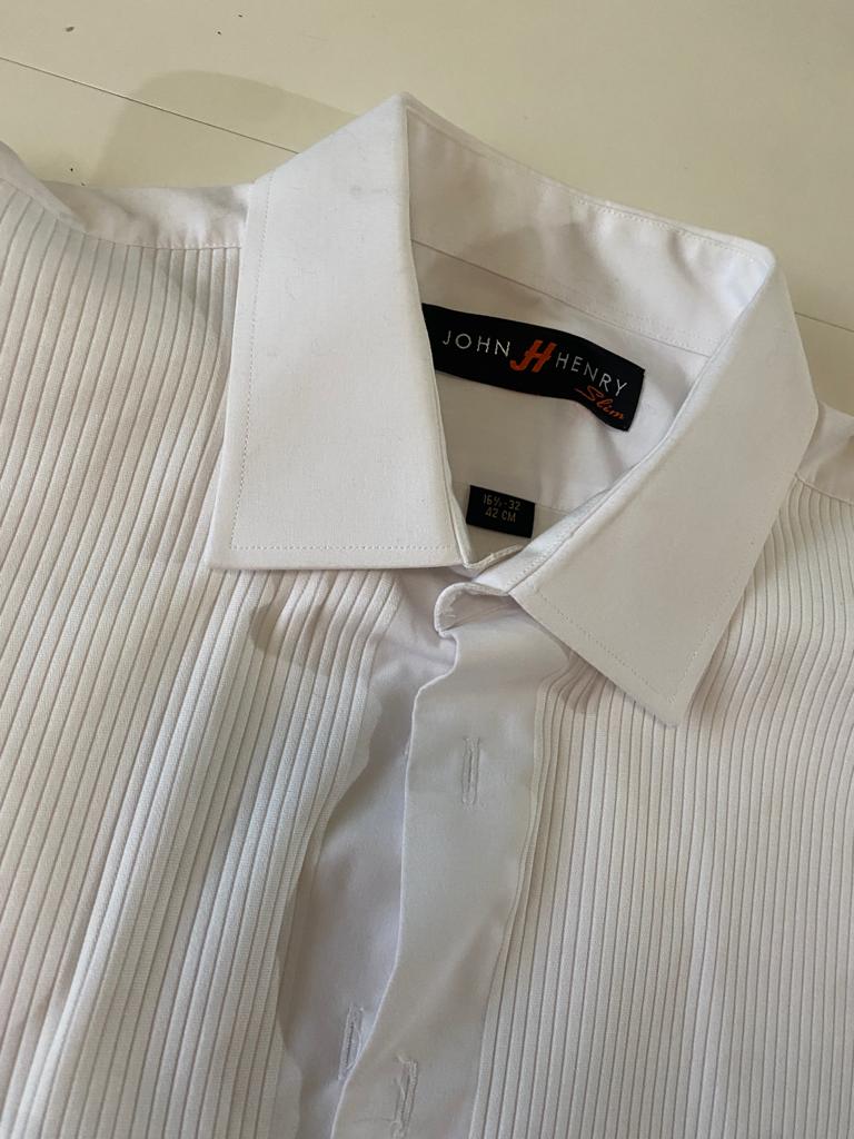 Camisa de smoking blanca, Talla Cuello 16.5, Manga 32, Hombre