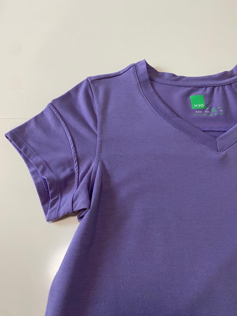 Playera deportiva morada, Talla M, Mujer