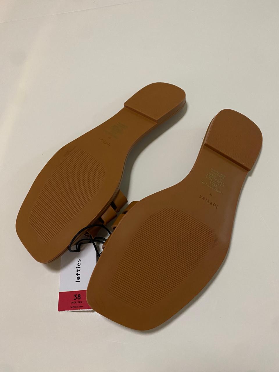 Sandalias café, Talla 24.5Mx, 38 Eur, Mujer