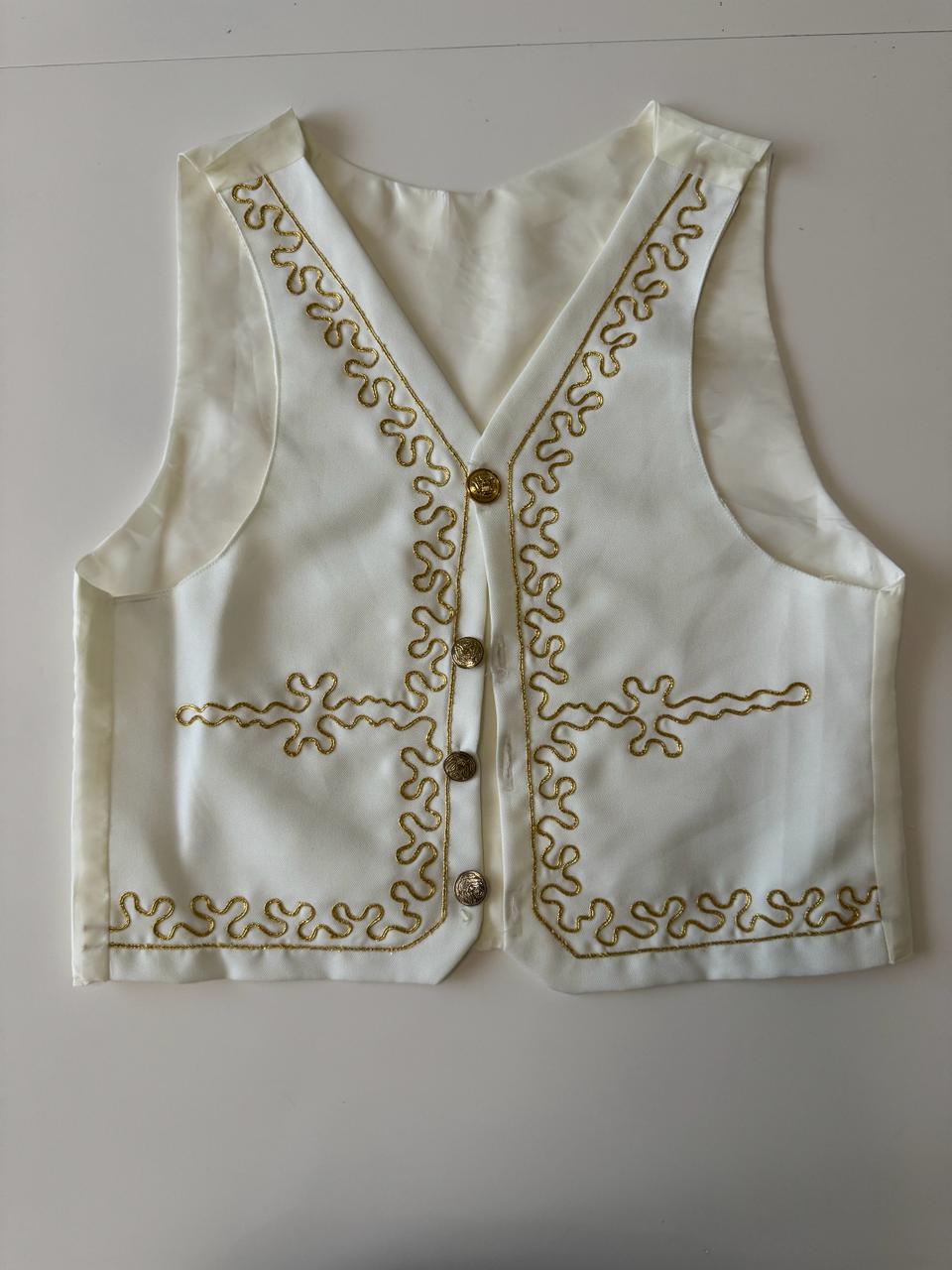 Traje 3 piezas charro beige, Talla M, Mujer