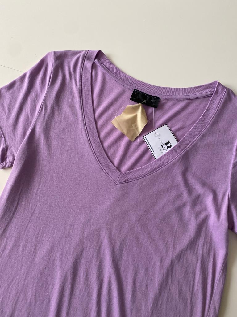 Playera basica lila, Talla S, Mujer