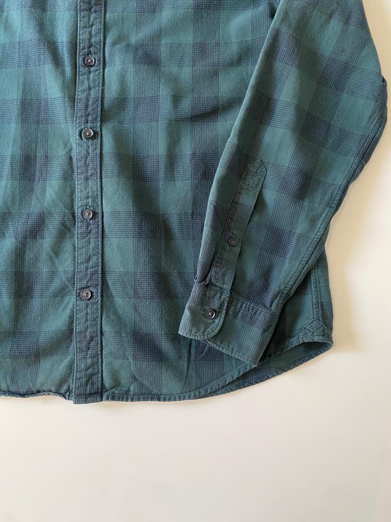 Camisa de franela cuadros verde, Talla M Slim Fit, Mujer