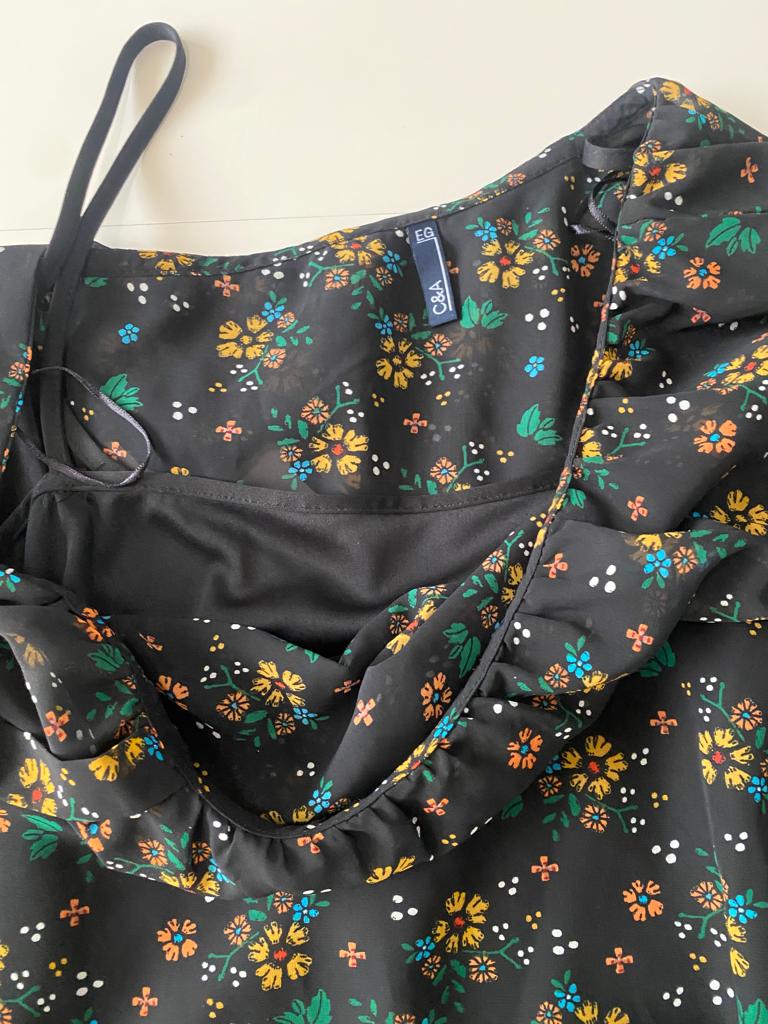 Blusa translucida con tirante en hombro, Talla XL, Mujer