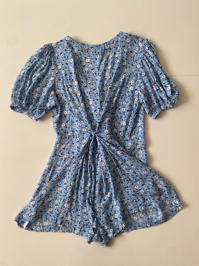 Jumper celeste estampado, Talla XS, Mujer