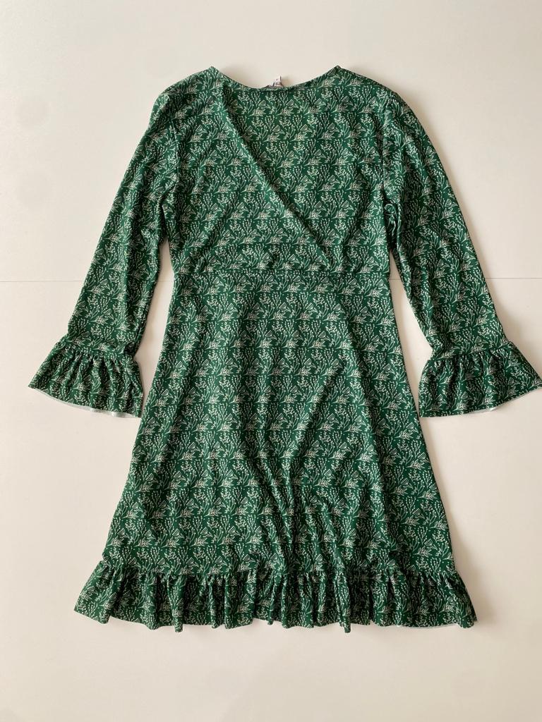 Vestido cruzado estampado, Tallla M, Mujer