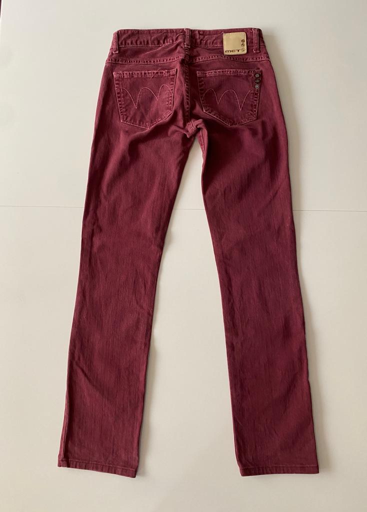 Jeans tiro bajo guindos, Talla 27, Mujer