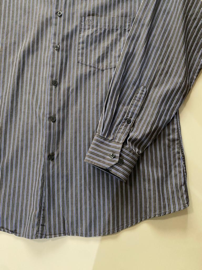 Camisa de rayas gris, Talla L, Hombre