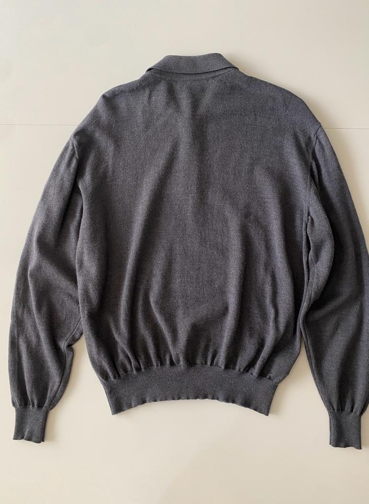 Polo gris de lana, Talla M, Hombre