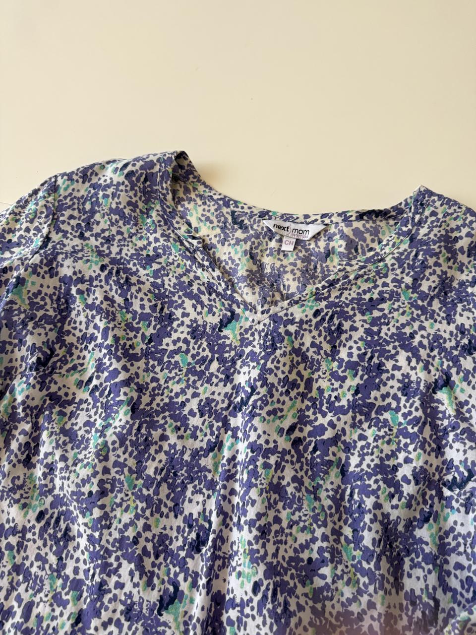 Blusa estampada lila, Talla S, Mujer