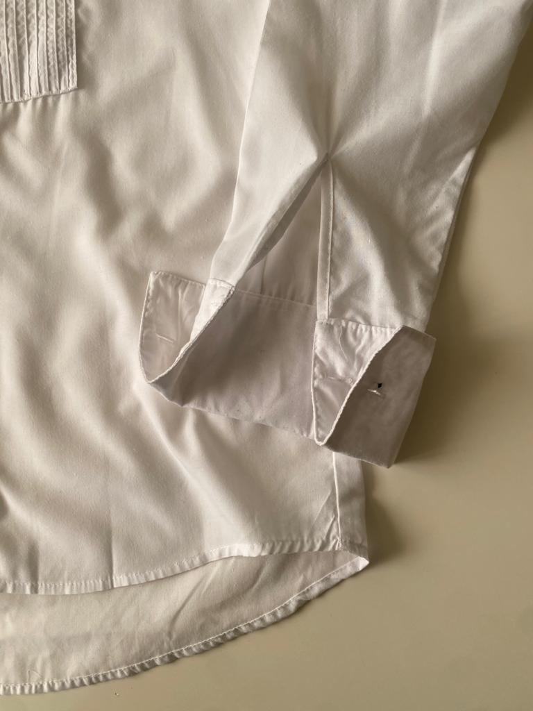Camisa de smoking blanca, Talla 38, M, Hombre