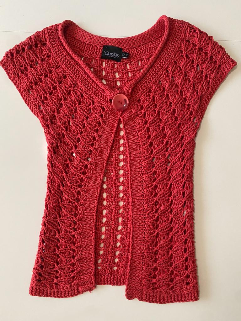 Blusa tejida rosa, Talla S, Mujer