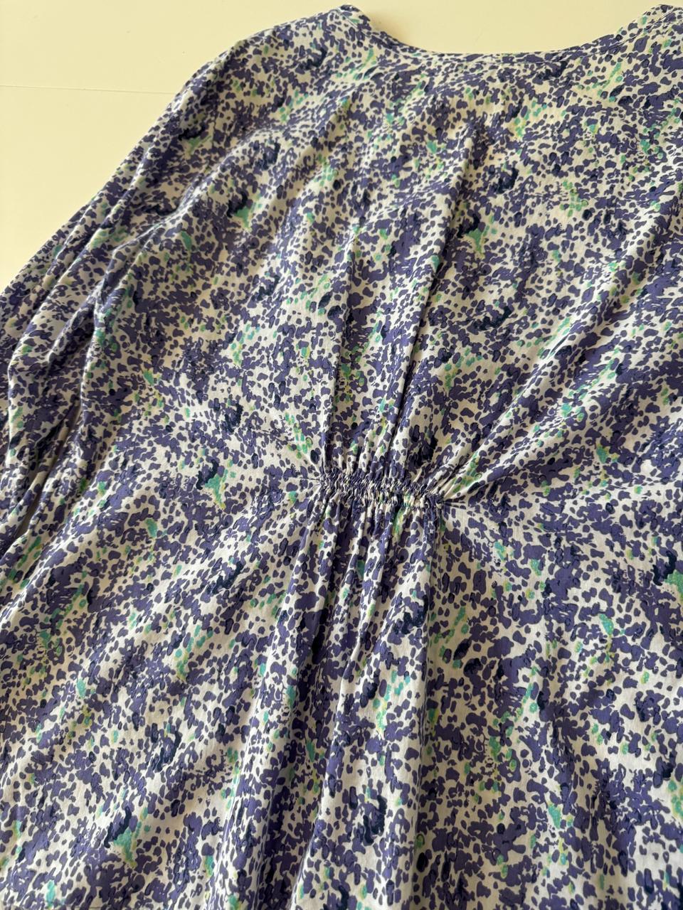 Blusa estampada lila, Talla S, Mujer