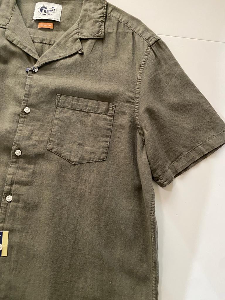 Camisa de lino verde, Talla M, Hombre