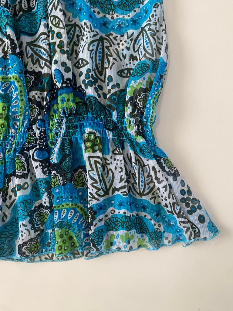 Blusa traslucida estampada, Talla 14-16 años, Teen