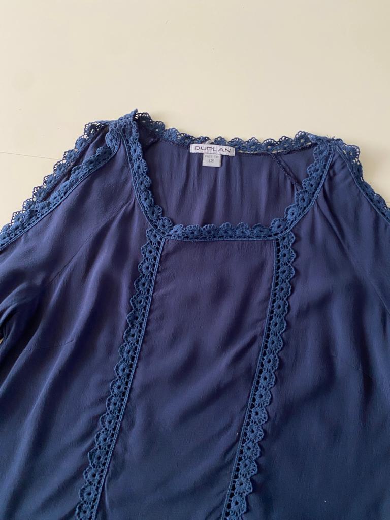 Blusa sin hombros, Talla 12 Petite, Mujer