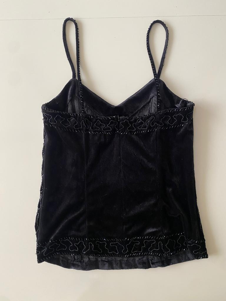 Camisola de terciopelo bordada, Talla 8, M, Mujer