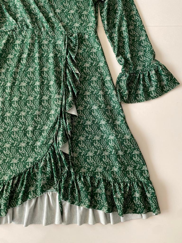 Vestido cruzado estampado, Tallla M, Mujer