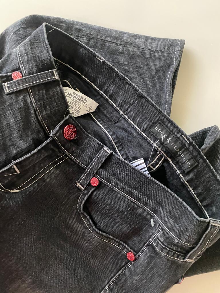 Jeans vintage negros, Talla 26, Mujer