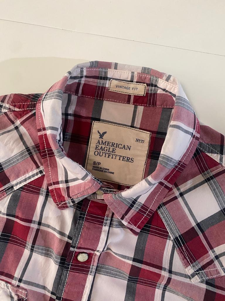 Camisa vaquera cuadros, Talla S, Hombre