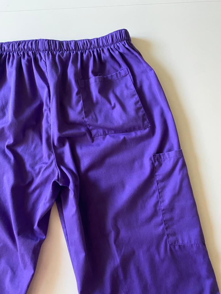 Pantalones medicos morados, Talla XL, Mujer