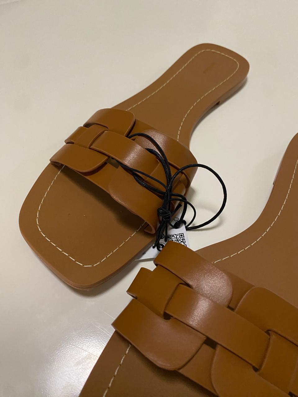 Sandalias café, Talla 24.5Mx, 38 Eur, Mujer