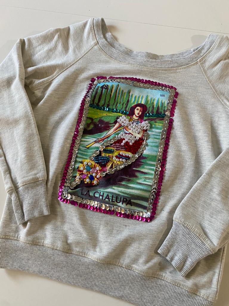 Sweter con aplicacion de chalupa, Talla 12 años, Niña