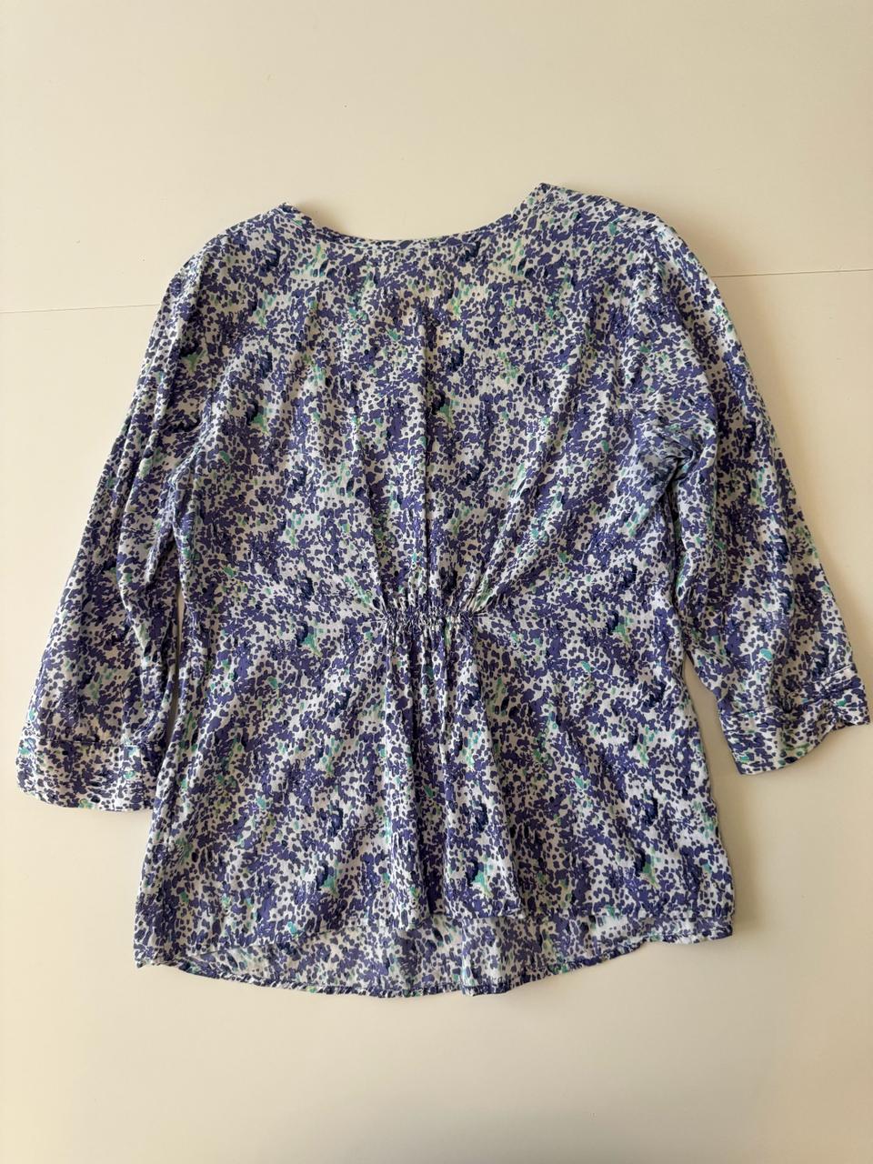 Blusa estampada lila, Talla S, Mujer