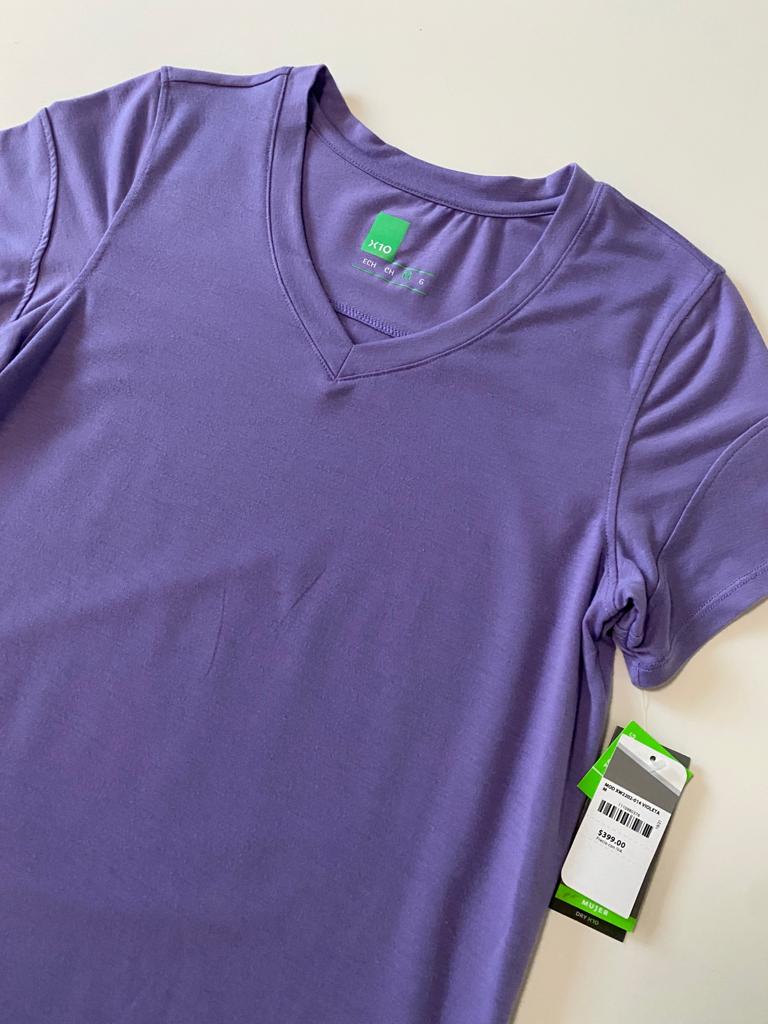 Playera deportiva morada, Talla M, Mujer