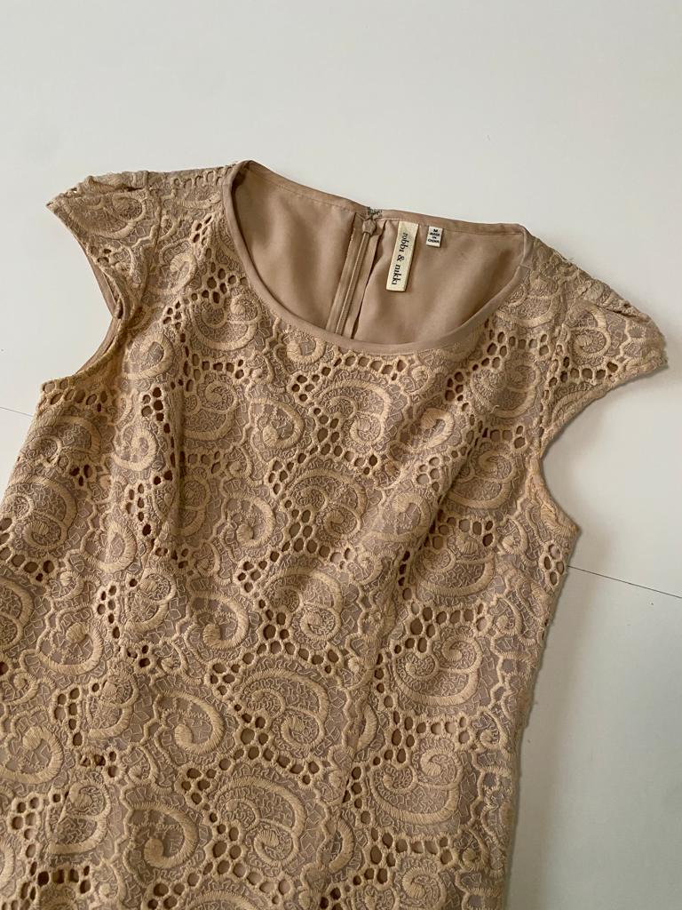 Vestido corto de encaje, Talla M, Mujer