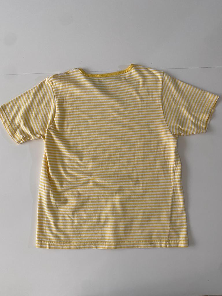 Playera rayas amarilla, Talla S, Mujer, Vintage