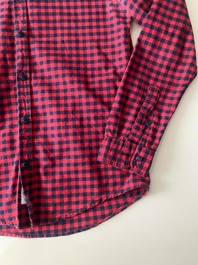 Camisa de cuadros roja, Talla S, Hombre