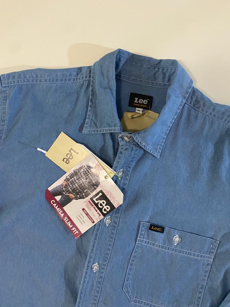 Camisa de mezclilla clara, Talla M, Hombre