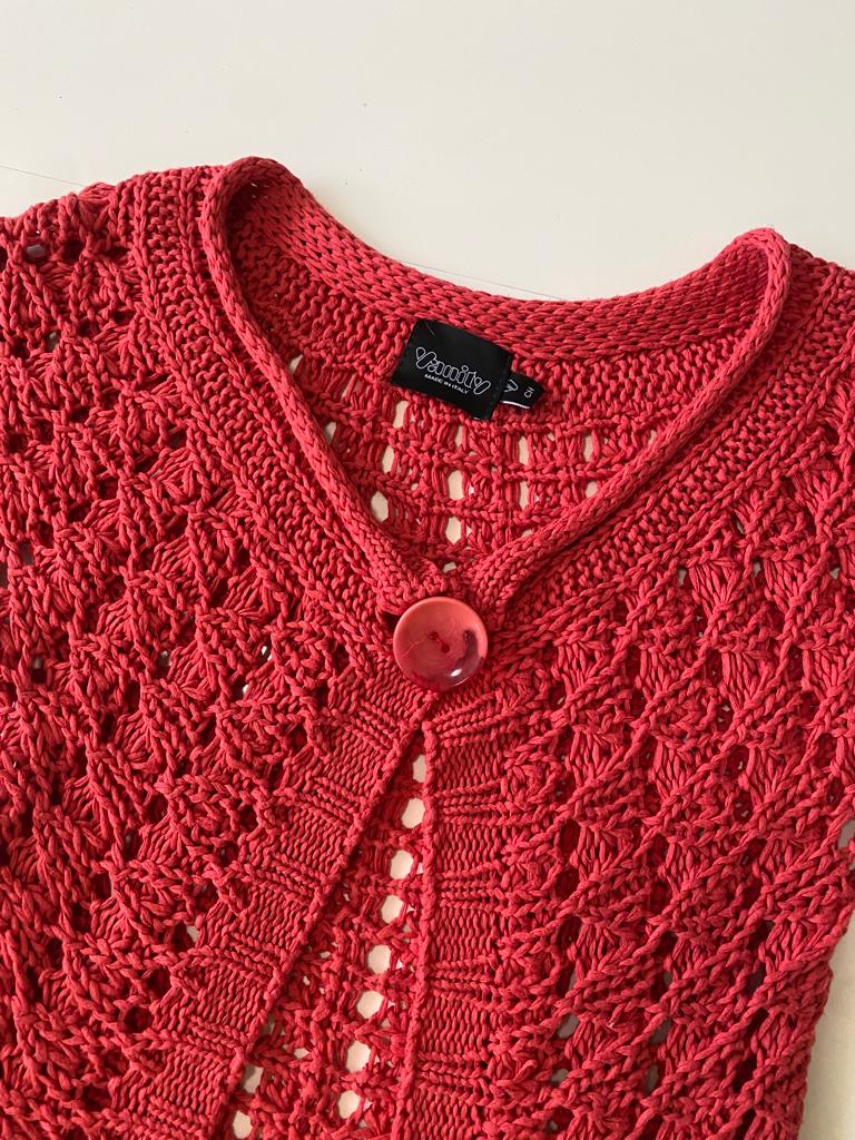 Blusa tejida rosa, Talla S, Mujer