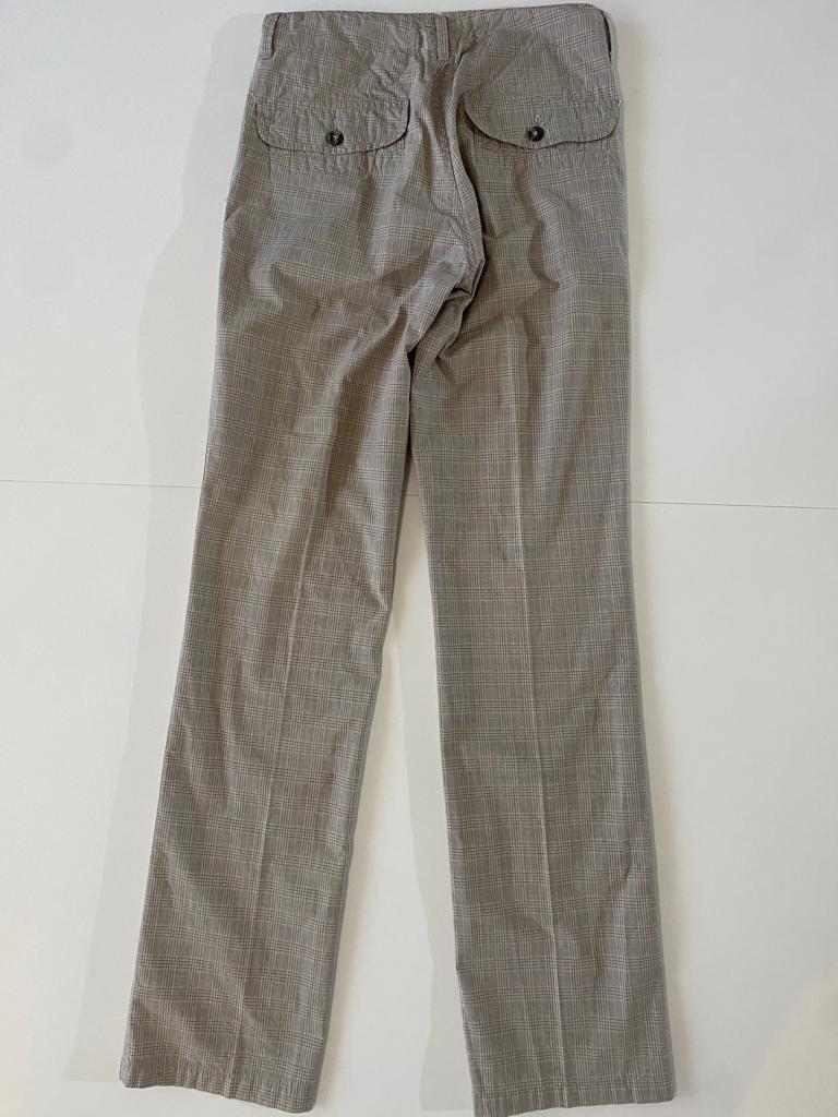 Pantalones de cuadros beige, Talla 30, Hombre