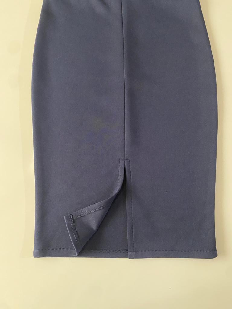 Falda stretch azul marino, Talla S, Mujer