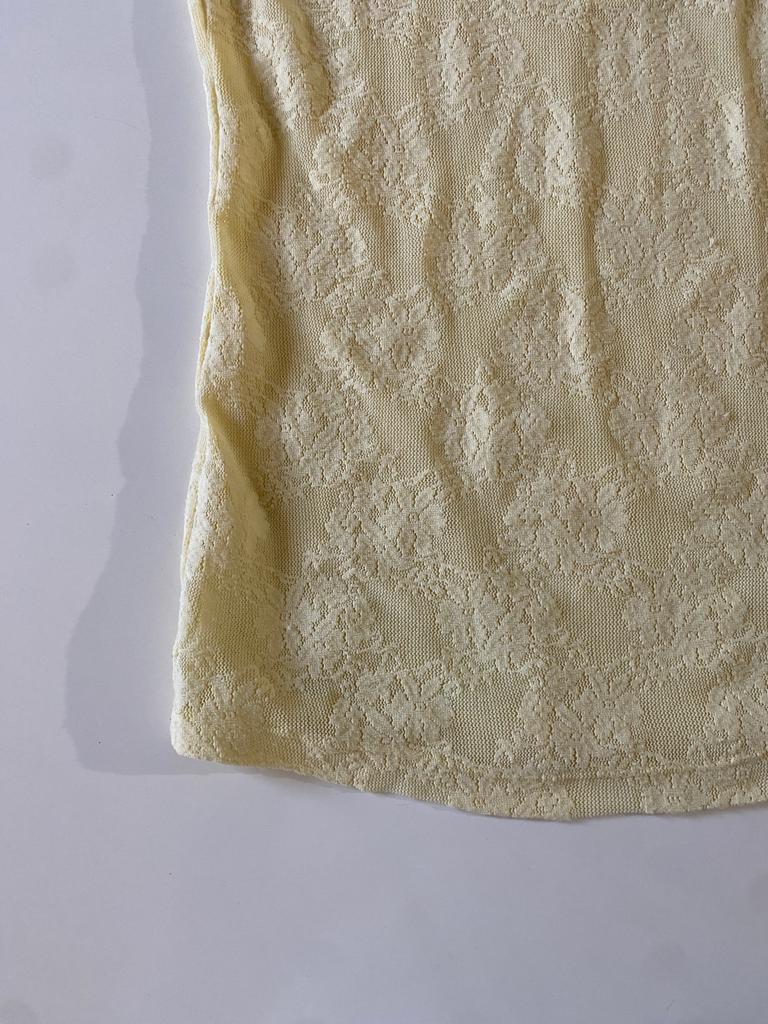 Playera de encaje amarillo, Talla M, Mujer