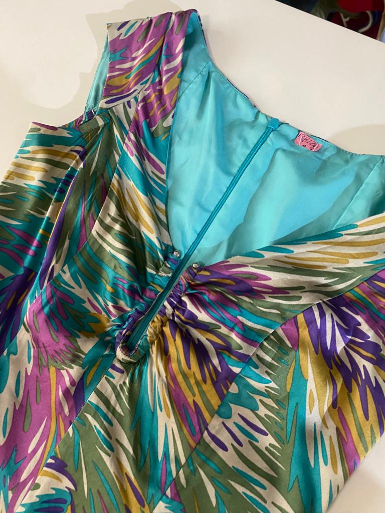 Vestido de fiesta multicolor, Talla 4, Mujer