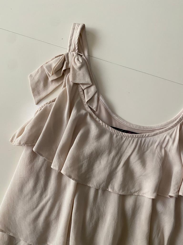Vestido beige, Talla S, Mujer