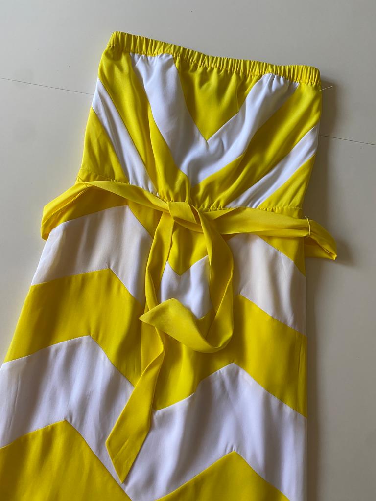 Vestido strapless de paneles, Talla XS, Mujer