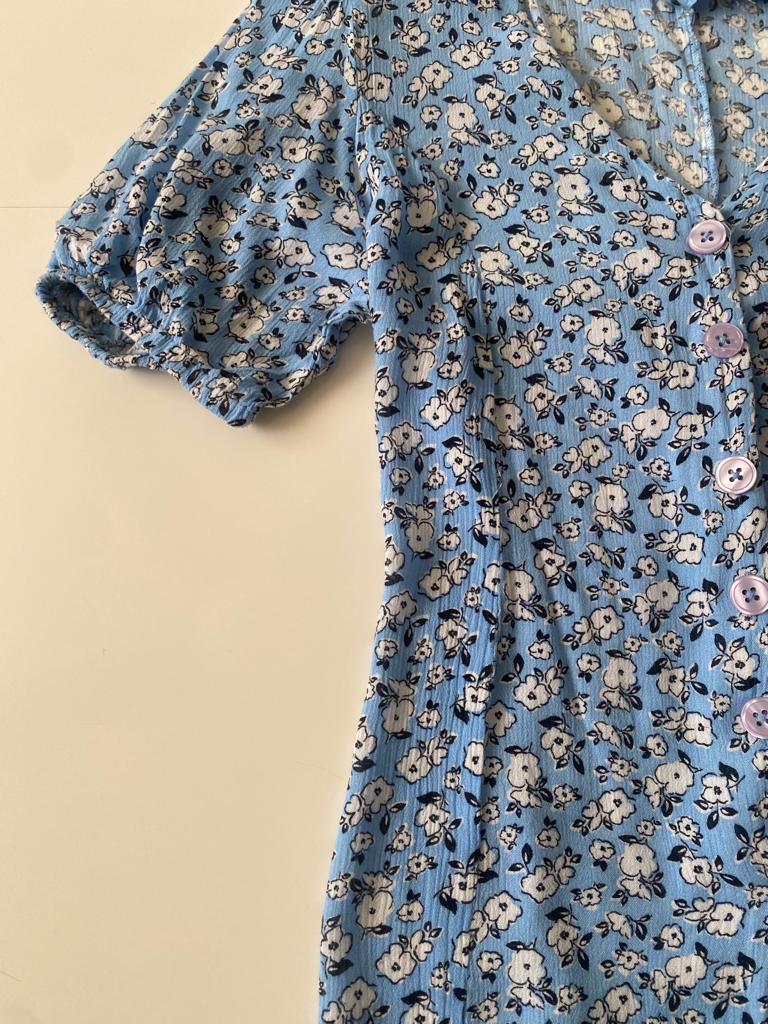 Jumper celeste estampado, Talla XS, Mujer