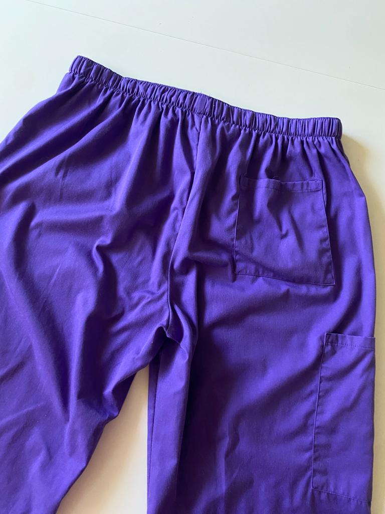 Pantalones medicos morados, Talla XL, Mujer