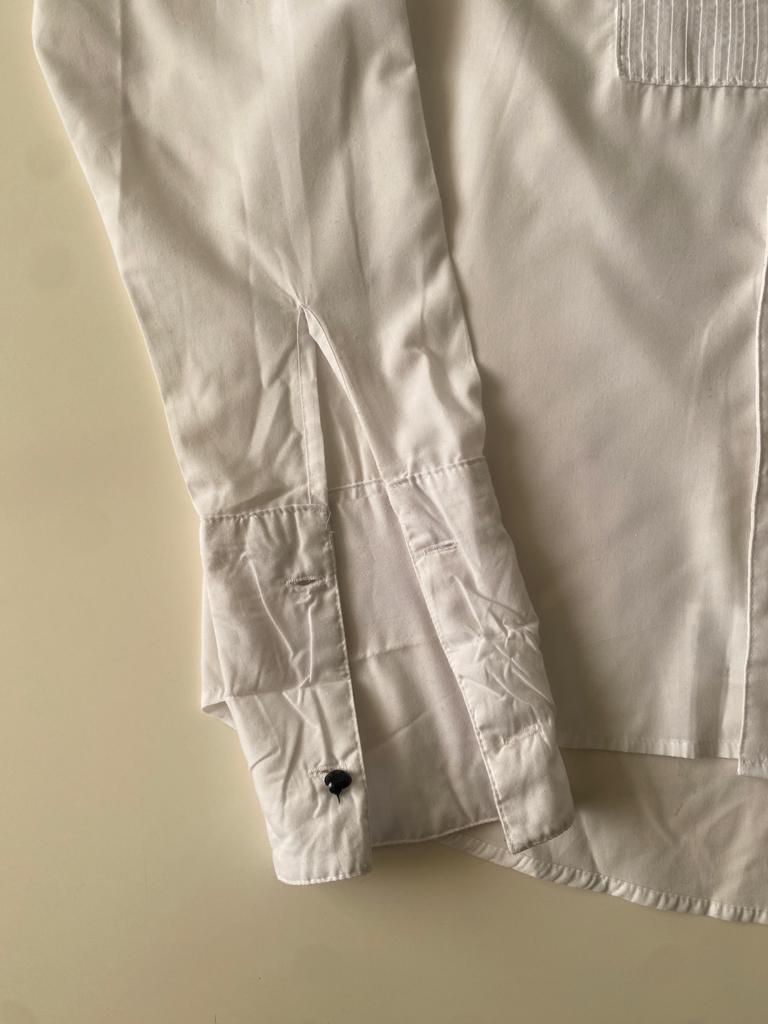 Camisa de smoking blanca, Talla 38, M, Hombre